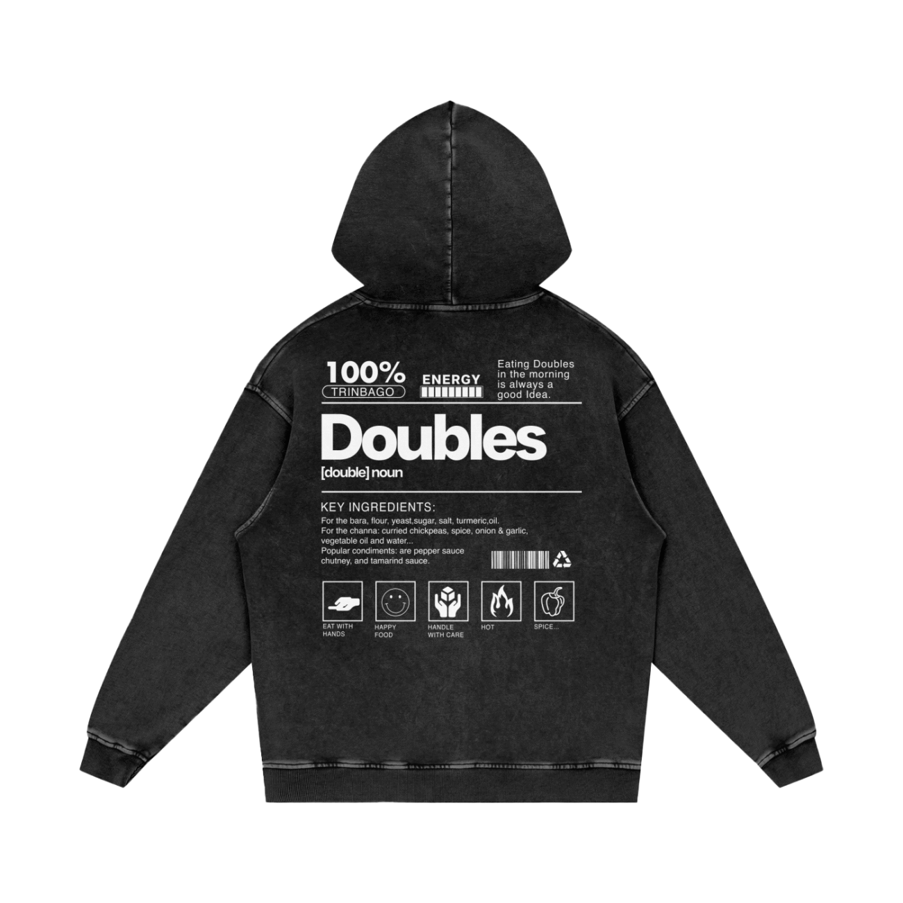Doubles Acid Wash Oversize Hoodie - Image 2