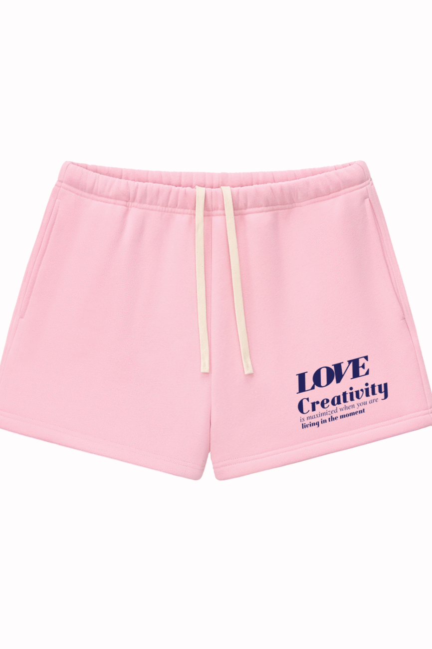 Love Creativity Fleece Drawstring Sweatshorts