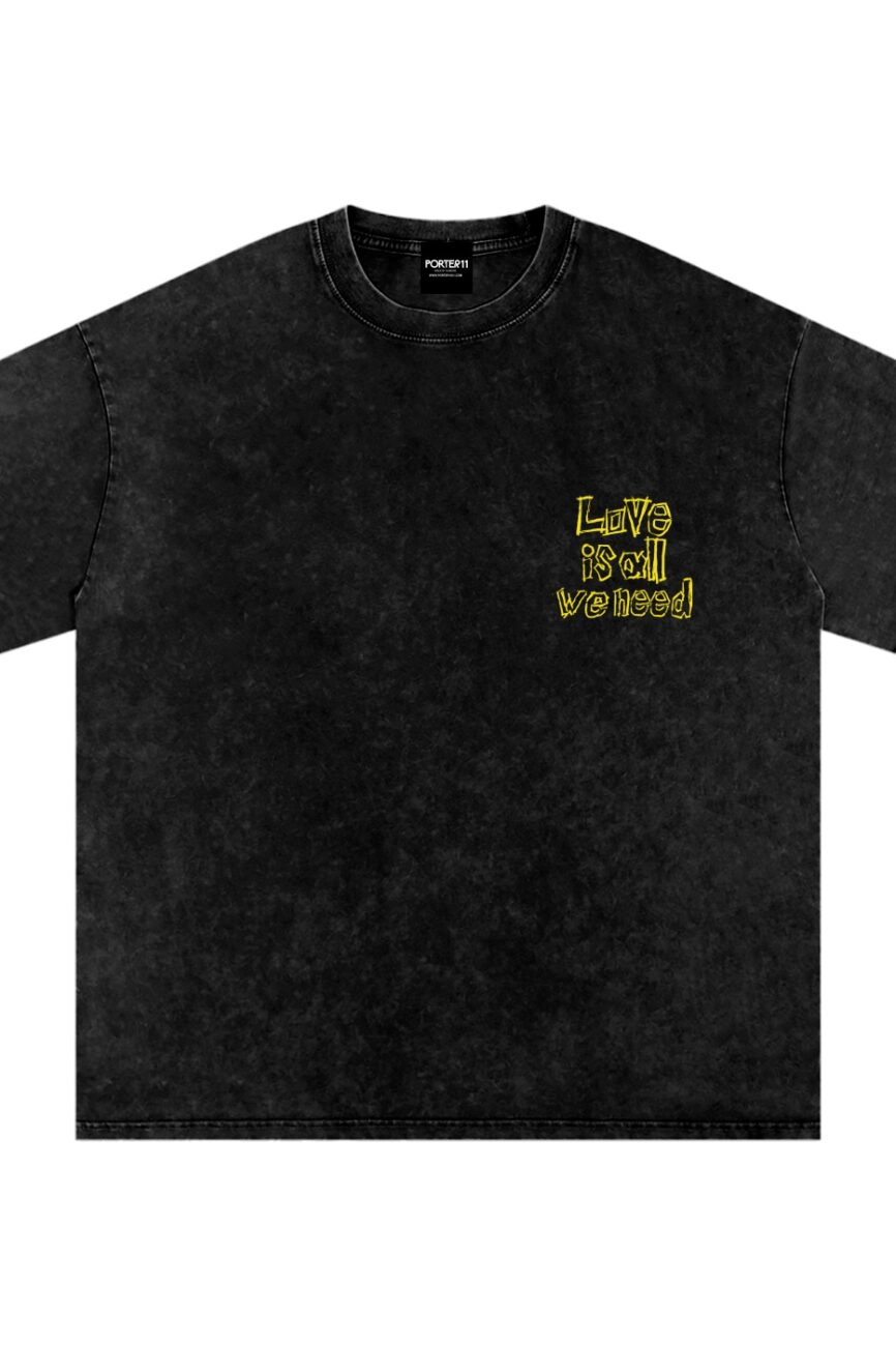 Love is all you Need Acid Wash Oversize T-Shirt