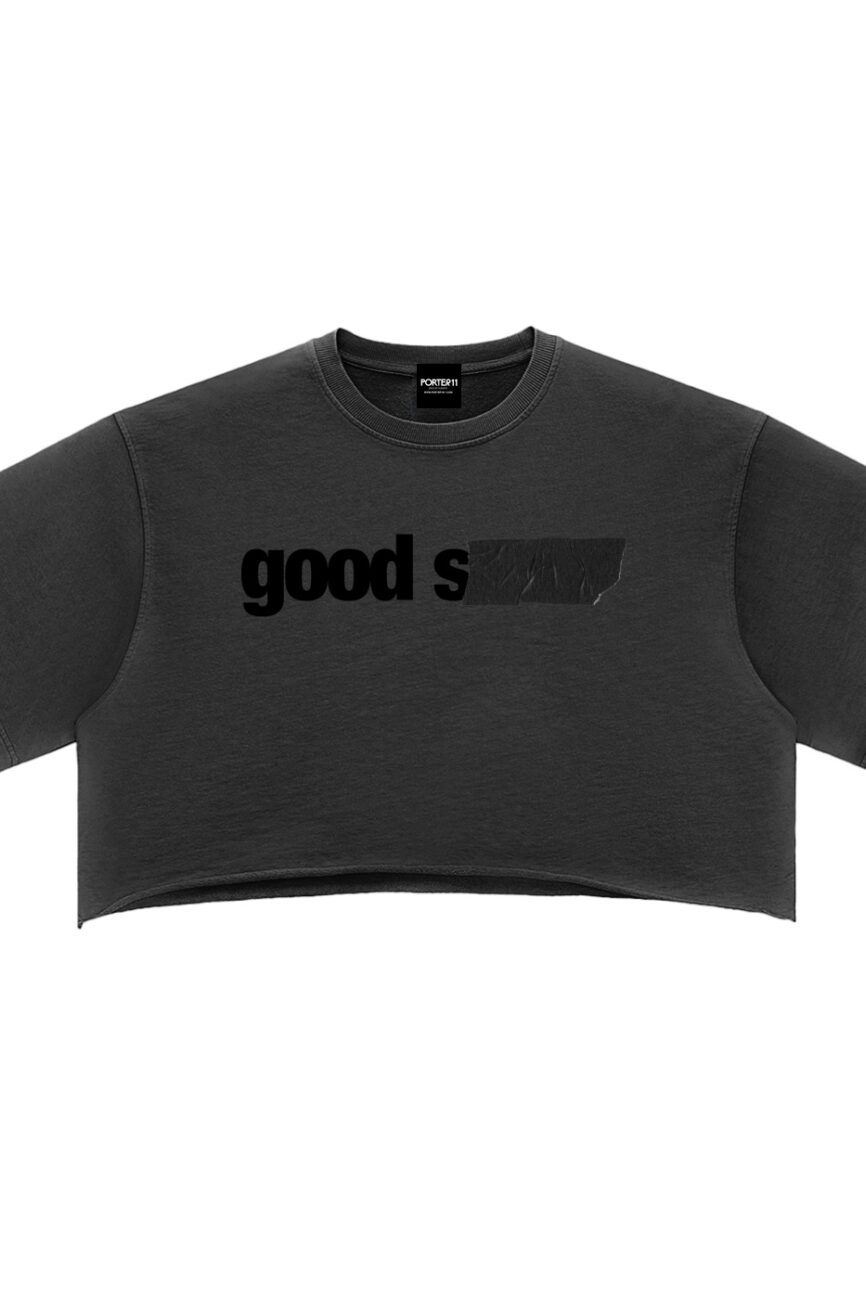 Good S..... Washed Raw Edge Crop Top