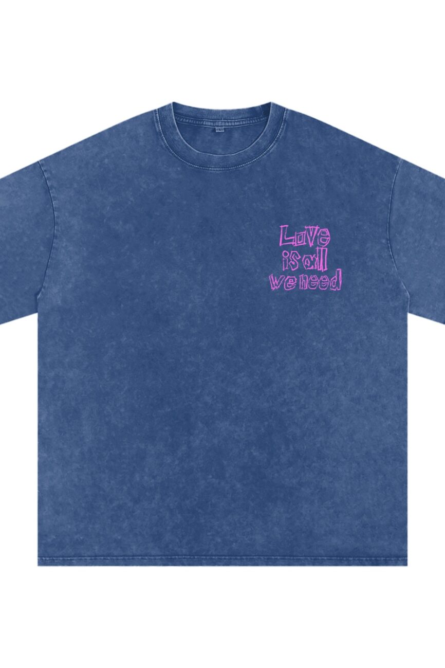 Love is all you Need Washed Oversized Cotton T-Shirt