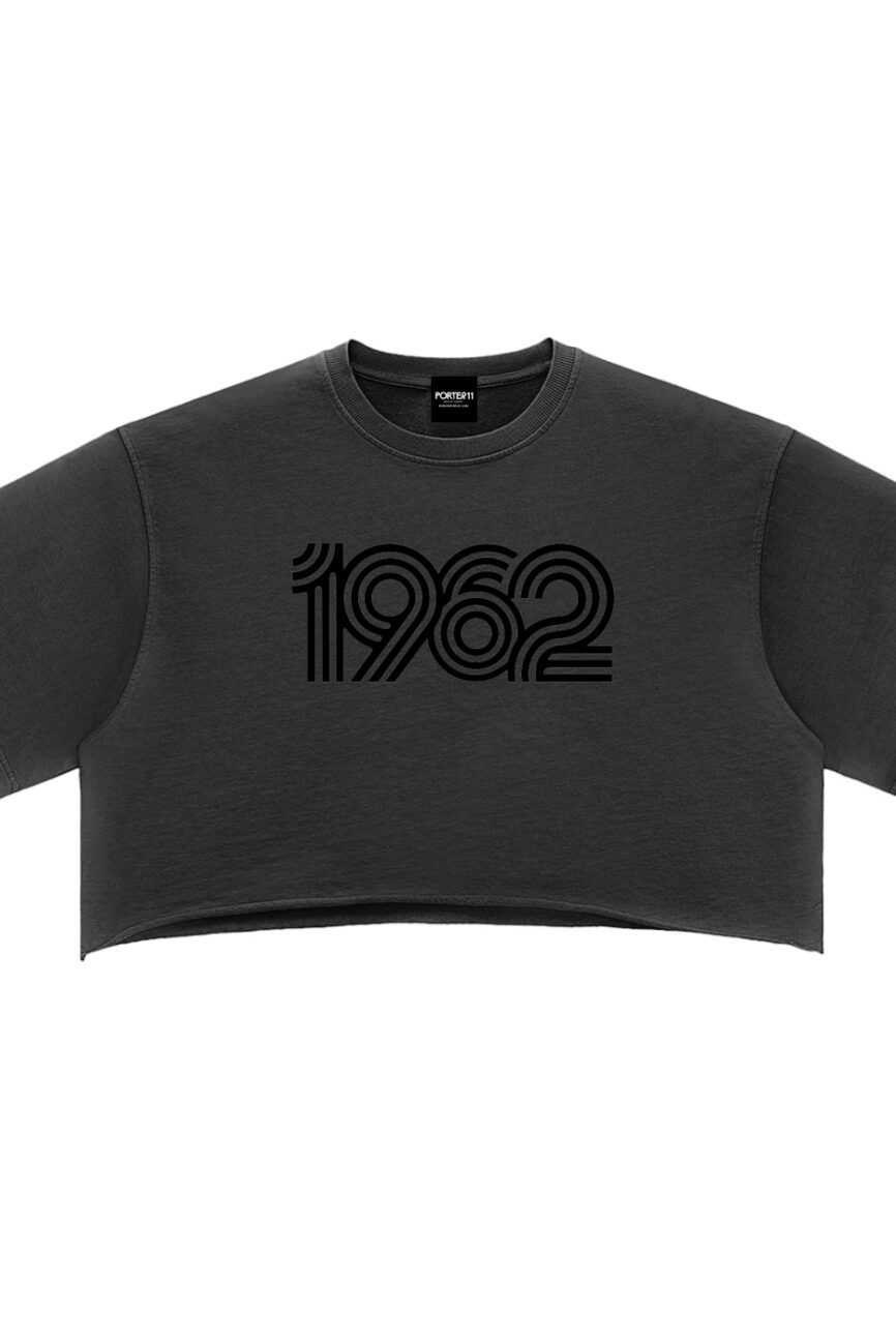 1962 Washed Raw Edge Crop Top